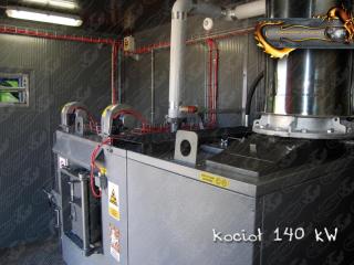 Kotłownia Kontenerowa - kocioł CO 140kW płaszczowy na biomasę